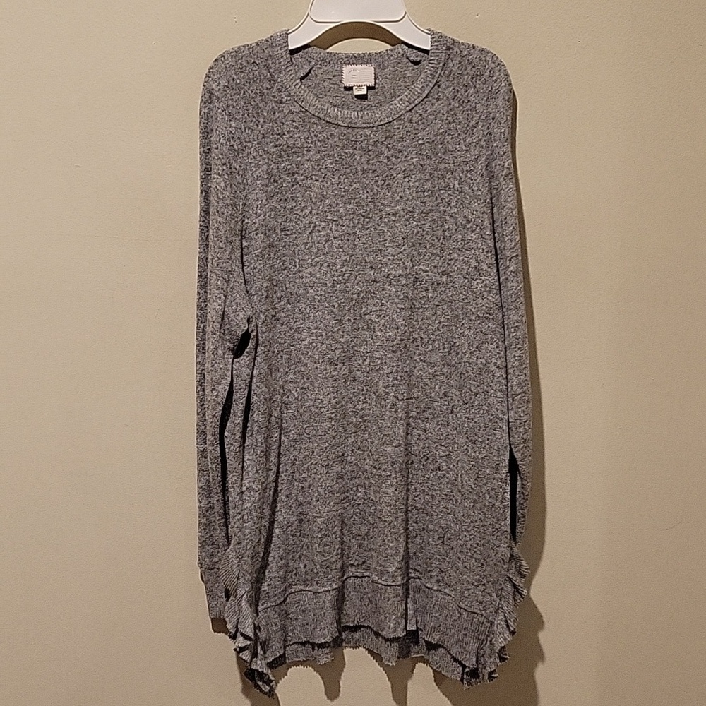 ❤ ANTHROPOLOGIE POSTMARK TUNIC TOP, RUFFLE HEM, SMALL - Picture 2 of 7